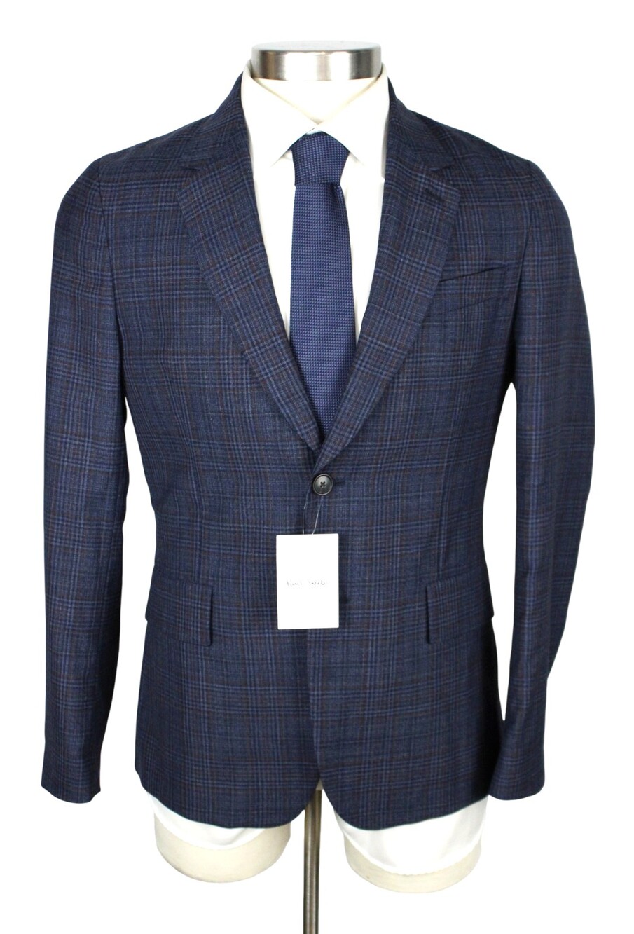 Paul Smith Sport Coat 38 R (48 EU) Mens Blue Plaid Wool Two Button Blazer
